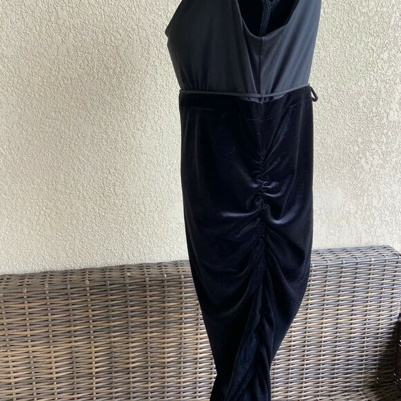 Motherhood Womens Dress Size Medium Maternity Black Velour Sheath Formal Elegant - Picture 3 of 9